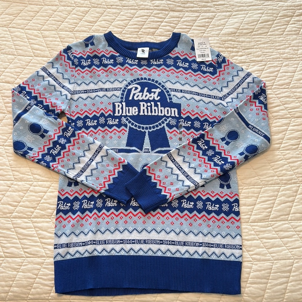 Pabst Blue Ribbon Holiday Sweater - Picture 1 of 5